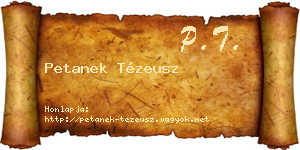Petanek Tézeusz névjegykártya