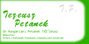 tezeusz petanek business card